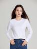 Women's Pima Cotton Long-Sleeve Round Neck T-Shirt - Stylish & Versatile Base Layer for Autumn/Winter