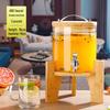 Shixun Glass Beverage Dispenser with Faucet and Bamboo Stand