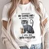 Koffie Kat Print Dameskleding Boze Kat Liefhebber FeUnisex Tops T-shirt Mode Anime Cartoon T-shirts Dames Grafisch T-shirt Y2k Tops
