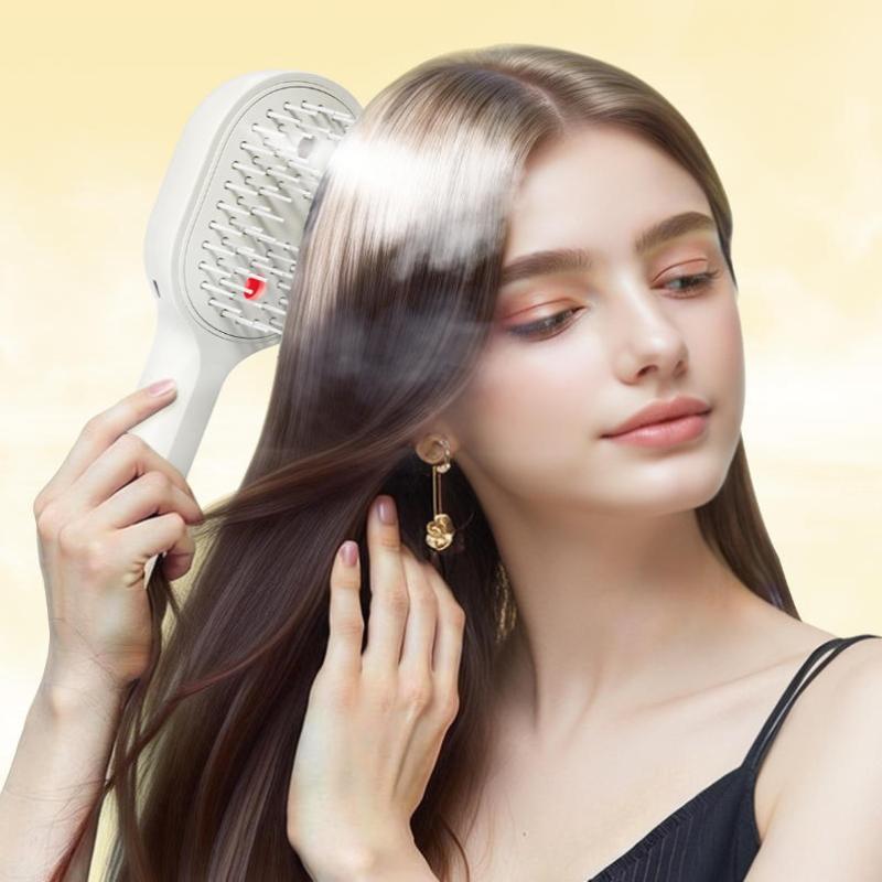 Electric Steam Brush With Water Spray Wet Electrics Hairbrush Usb-C Charging For Detangling Smoothing Styling & Frizz Control