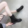 Classic casual women's shoes 2024 new spring and autumn British style motorcycle boots thick soled comfortable retro short boots