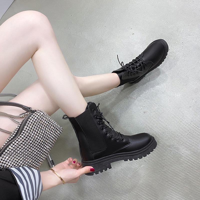 Classic Casual Women's Shoes 2024 New Spring and Autumn British Style Motorcycle Boots Thick Soled Comfortable Retro Short Boots