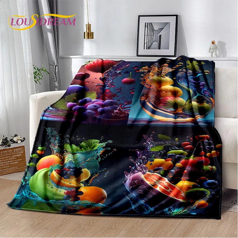 Cartoon Cute Fruit 3D Printing Blanket,Soft Throw Blanket for Home Bedroom Bed Sofa Picnic Travel Office Rest Cover Blanket Kids