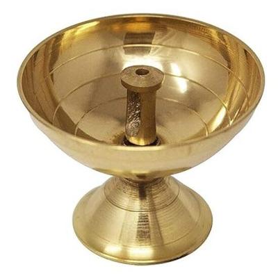 Tanirika Messing Diya für Puja Diyas mit Ständer für Zuhause – Akhand Diyas für Pooja-Raum – Messing Deepak für Pooja Diyas für Heimdekoration, Puja-Artikel –
