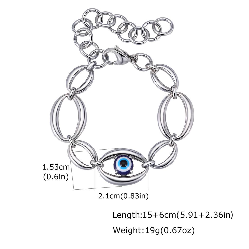 Fashion Accessories Stainless Steel Size Oval Geometry Handmade Chain Bracelet Electric Gold Ladies Accessories 2164