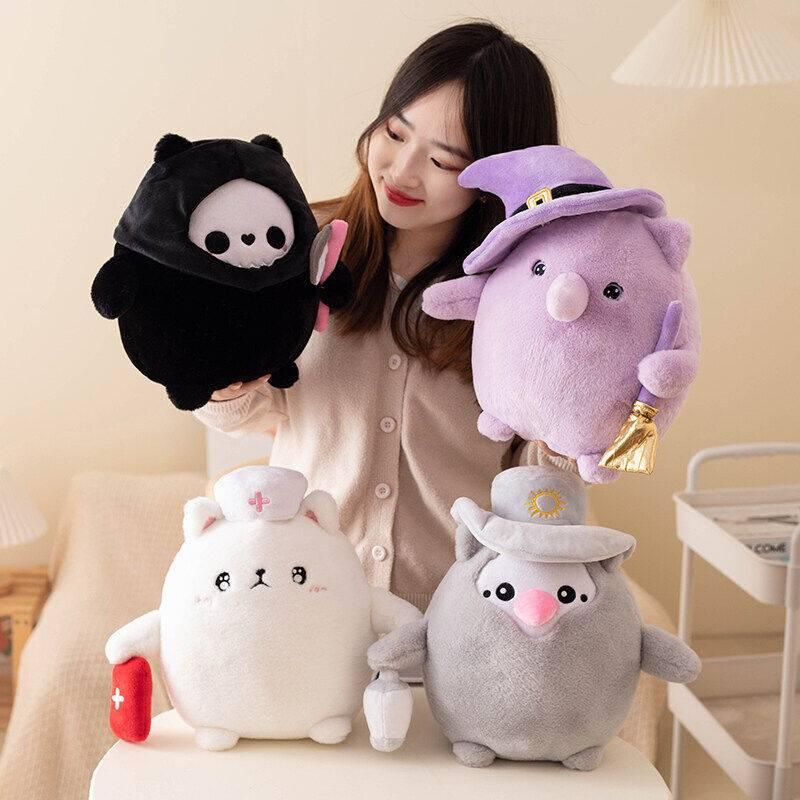 Cute Dark Cat Plush Toy For Halloween Gift 20cm Height