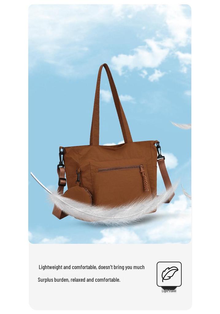 Large Capacity Plain Canvas Tote Bag - Versatile Shoulder and Handheld Bag for Students