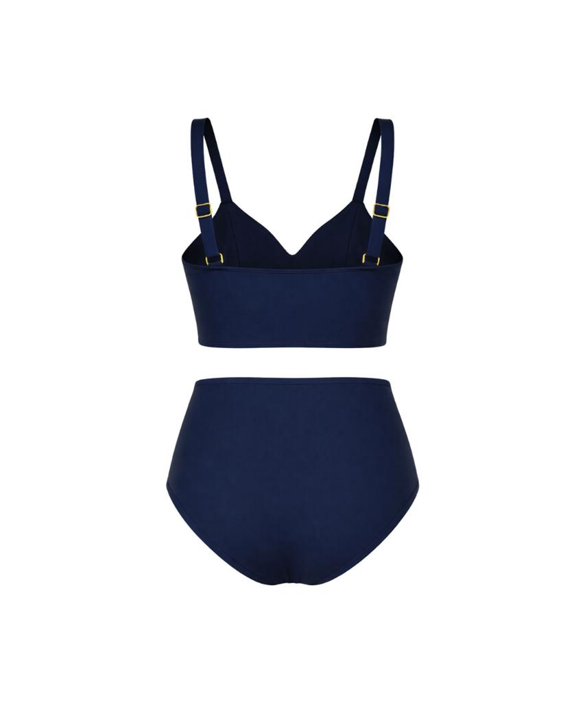 VIKINI VENDER Gomez High-Waisted Bikini - Navy
