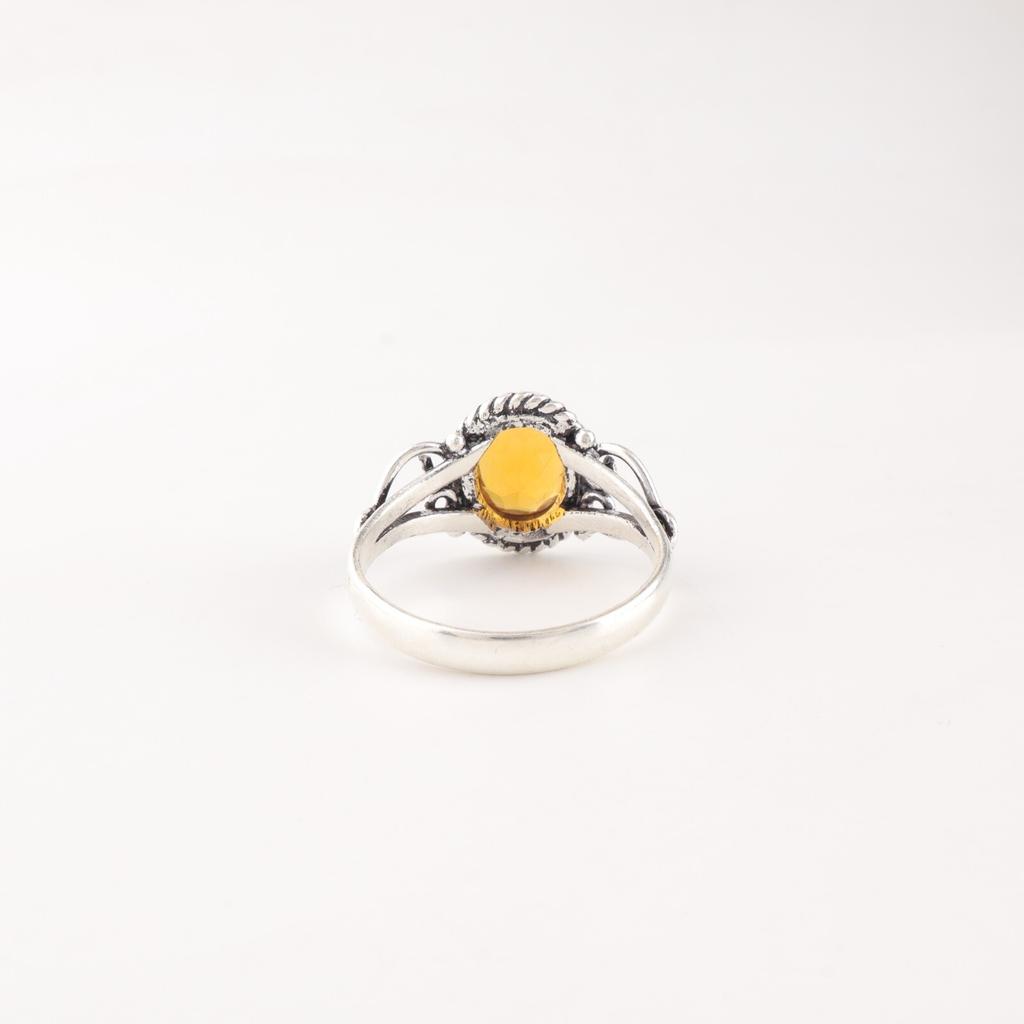 Citrine Gemstone 925 Sterling Silver Jewelry Handcrafted Faceted Gemstone Ring RR-8-6