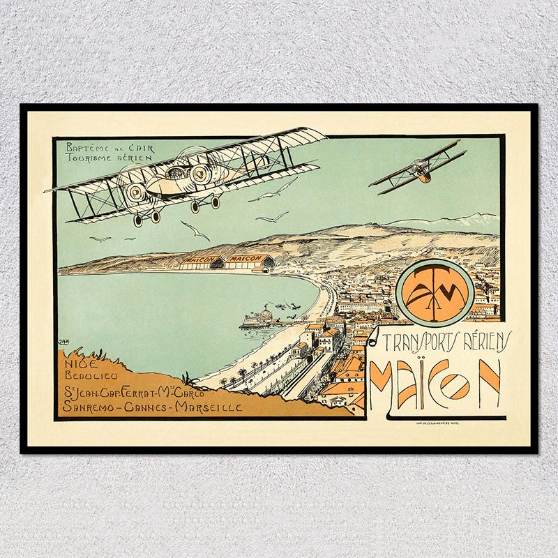 Retro Airways Flights Poster Vintage Aviation Wall Art Print Flying Machines Canvas Painting Pictures for Home Decoration