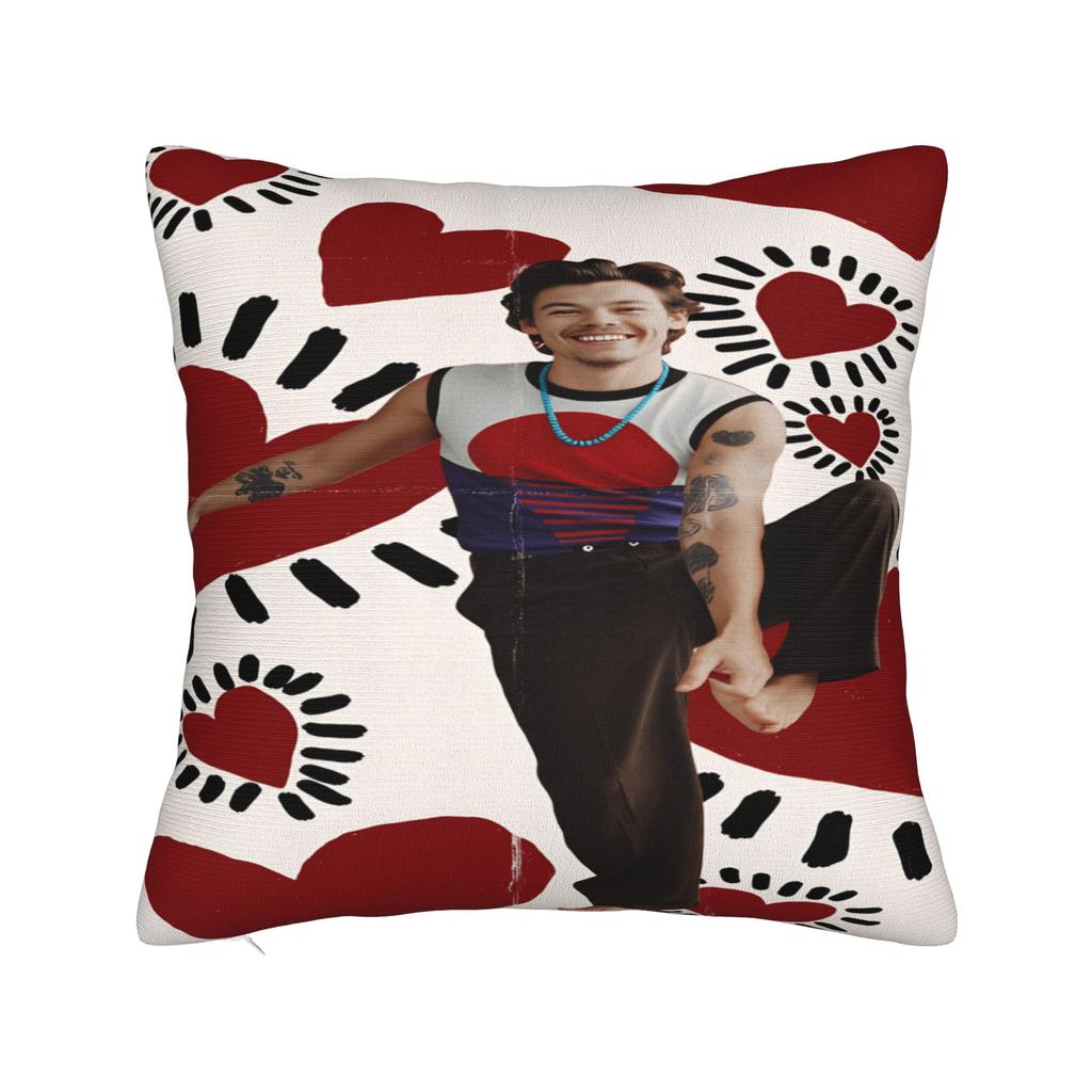 Singer H-Harrys S-Styles Pillow Case  Soft Pillow Cover For Sofa Car Home Decor Funny Cushion Cover