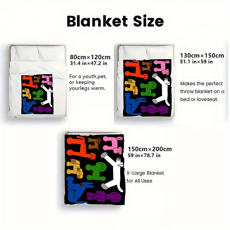 Cute dog 2D Flat Pattern Flannel Blanket High quality All Seasons Warmth and Comfort Perfect for Christmas Gifts.MMT0918366