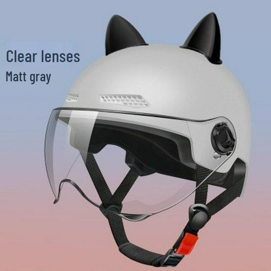 Certified Cat Ear Electric Bike Helmet for Men & Women: Sun Protection, All-Season Safety