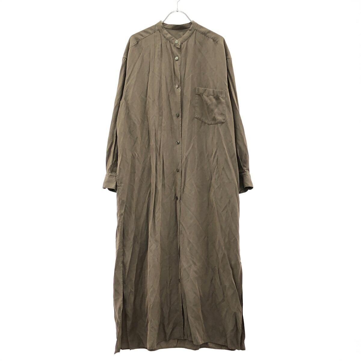 VERMEIL par iena 19SS band collar shirt dress brown F [Used] IT46H6BH13TN