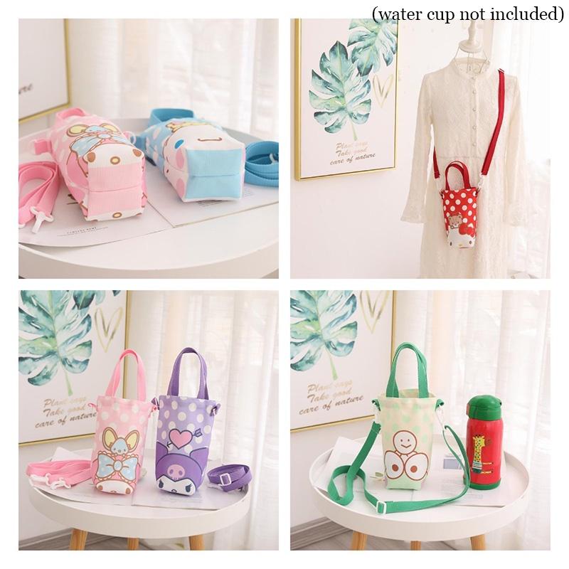 Cute Cartoon Girl Heart Water Cup Sleeve With Carry Bag For Kids