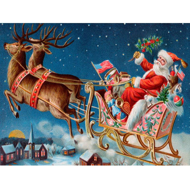 DIY Santa Claus 5D Diamond Painting Full Squrae Drill Cartoon Diamont Embroidery Cross Stitch Kits Gift Home Decor Wall Art