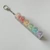 Keyboard Fidget Toy 5-Keys Anxiety Relief Finger Clicker Keychain Focus Aid Clear Keycap Keyboard Decompression Button Sensory