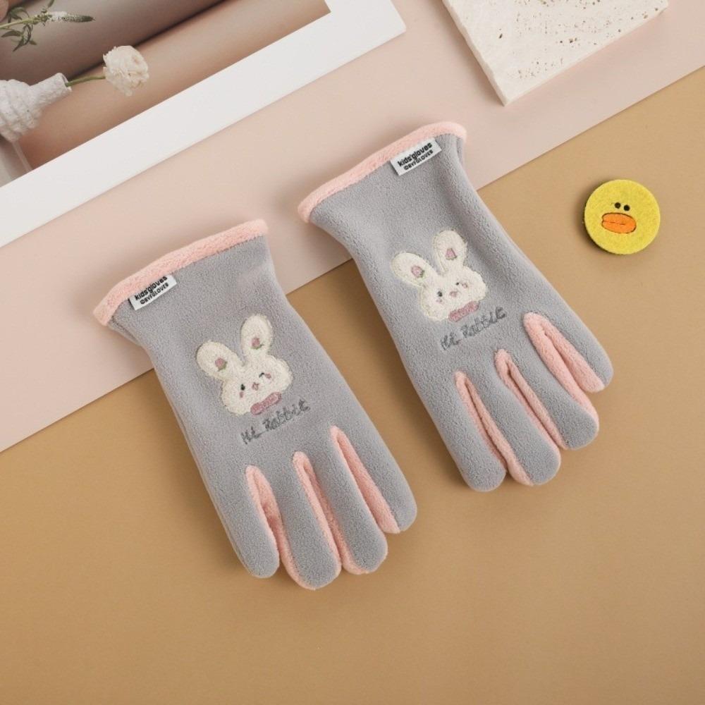 Plush Ski Gloves Polar Fleece Full Finger Gloves New Windproof Coldproof Gloves  Autumn and Winter