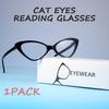Модные очки для чтения «кошачий глаз», ультралегкая маленькая оправа, прозрачные линзы, пресбиопия +1.0 до +3.0 для женщин и мужчин