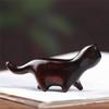 Ebony and Red Sandalwood Kitten Desktop Ornament - Handcrafted Creative Gift