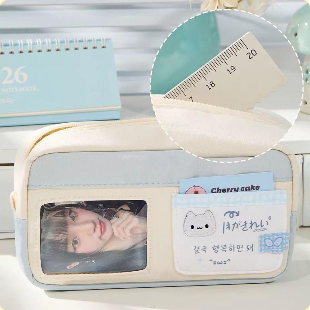 Large Capacity Pen Bag With Ita Pocket Stationery Bag Aesthetic Pencil Case  Gift