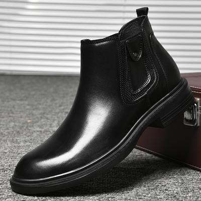 Big Size 36-47 2022 Newest Men Fashion Genuine Leather Classic Chelsea Cow Leather Boots Man Casual Dress Shoes Luxury Men'S Boots