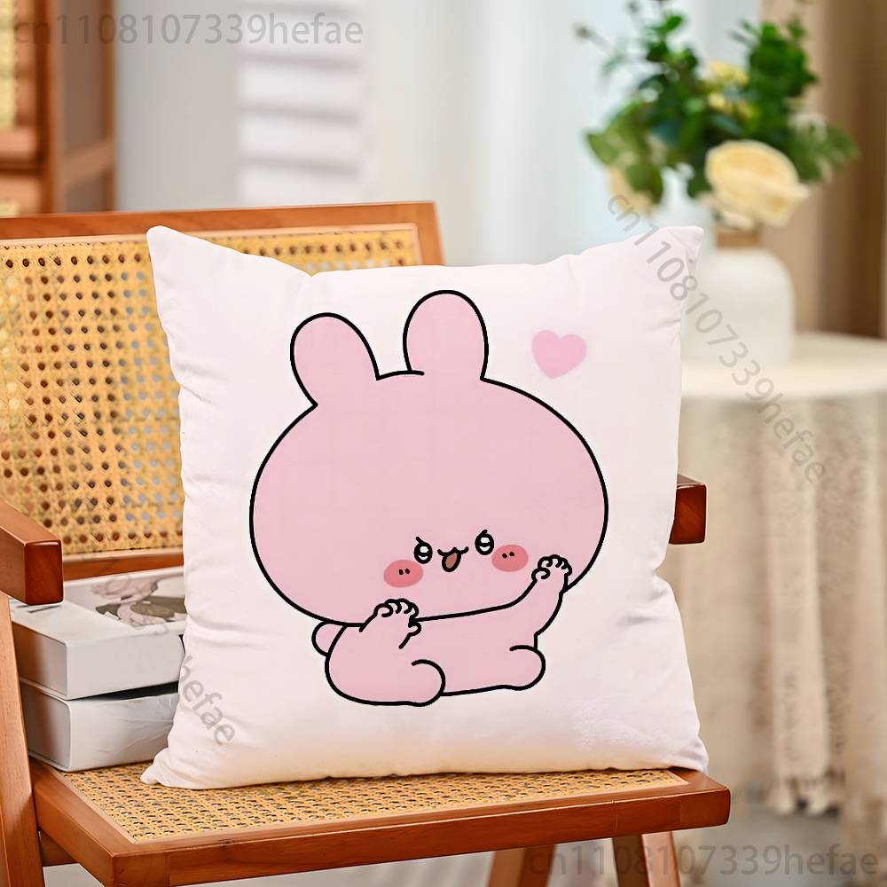 Cute AAsamimichan Funny Pillow Case Antidustmite Pillowcase Invisible Zipper Silky Short Plush Sofa Cushion Cover 30x30cm