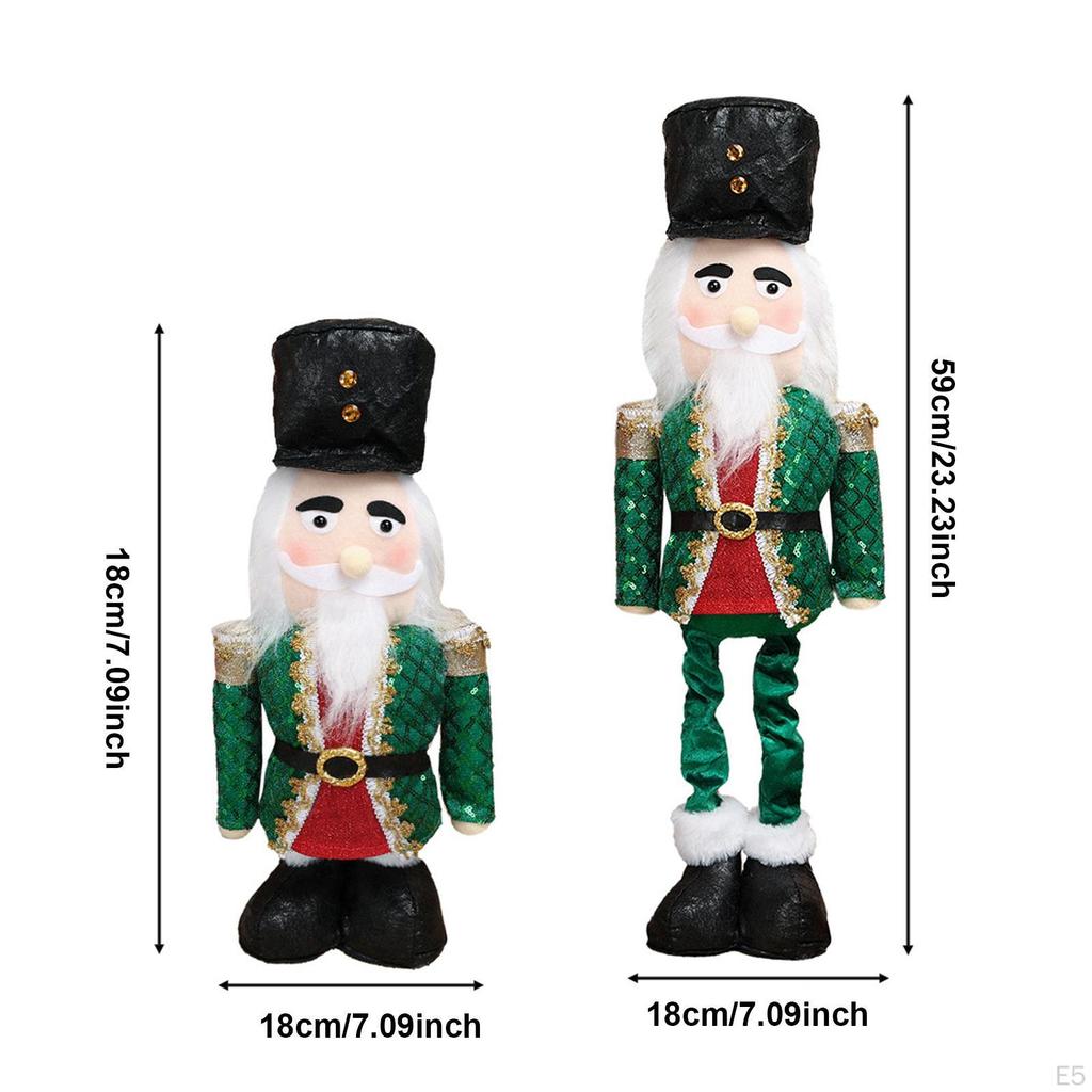 Christmas Nutcracker Decor Telescopic Santa Claus Figure Sculpture for Festival