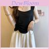 Minimalist Womens Ruched Tank Top With Solid Color Design For Spring Summer Casual Wear