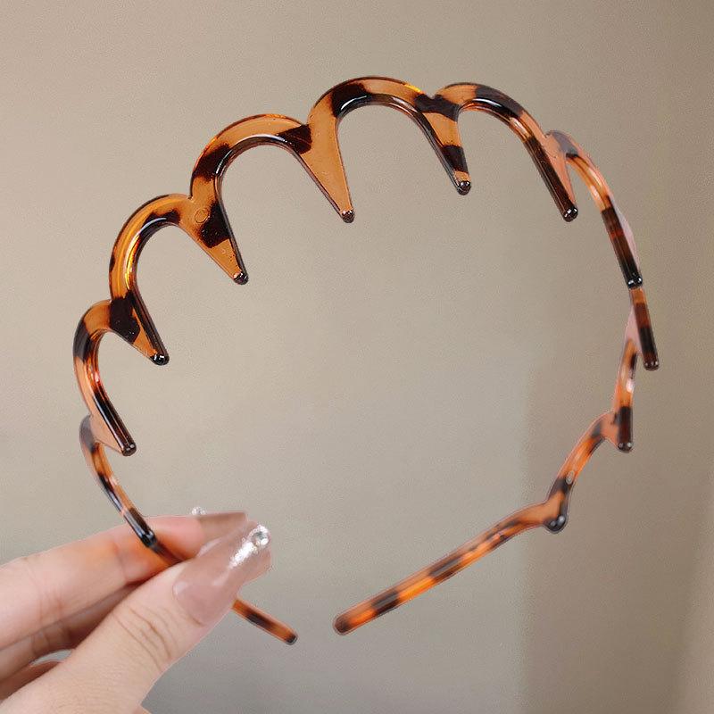 Women's Fashionable and Versatile Hairband for Going Out, Crushed Hairpin with Teeth, Non-slip Face Washing Headband Headdress