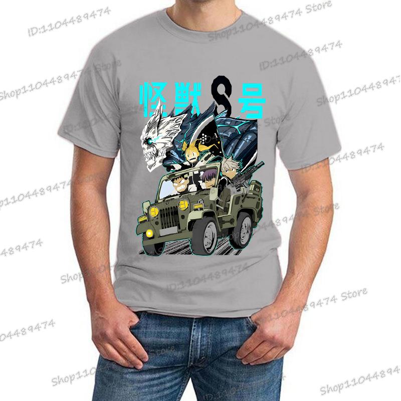 Funny Manga Kaiju No 8 Streetwear Japanese Y2K Anime Men T-shirt Casual Short Sleeve Harajuku Kafka Hibino Men's Clothing Tops