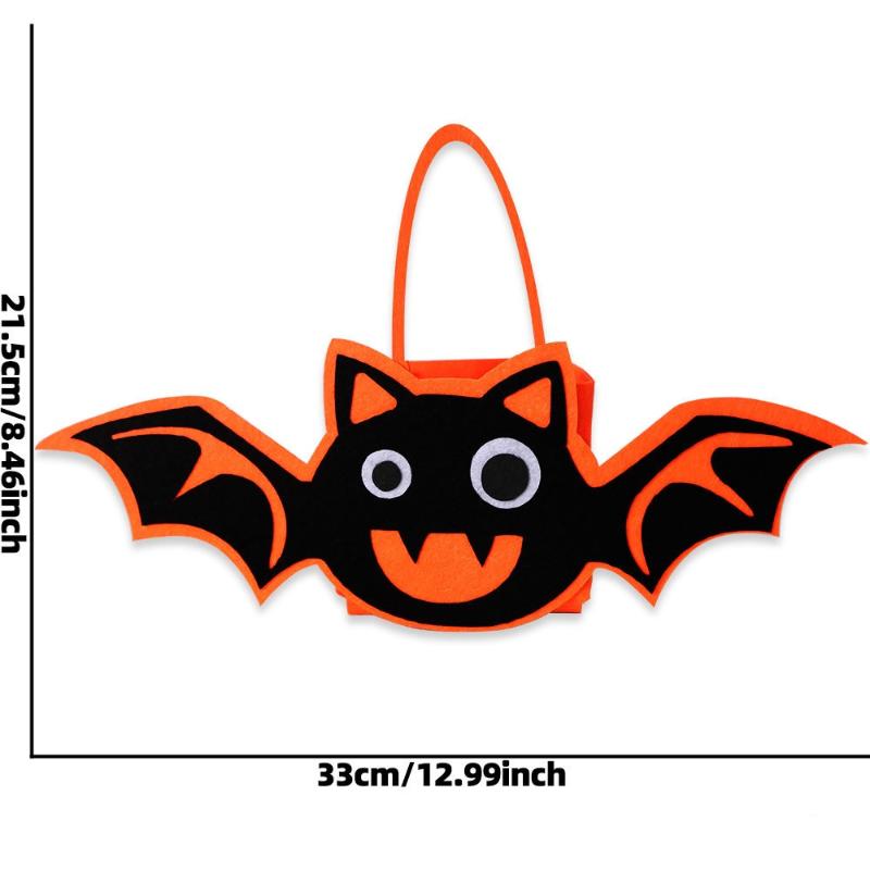 Halloween Felt Bat Owl Shaped Children'S Tote Bag Halloween Decor Small Candy Storage Bag Handbag Party Supplies For Kids Gift