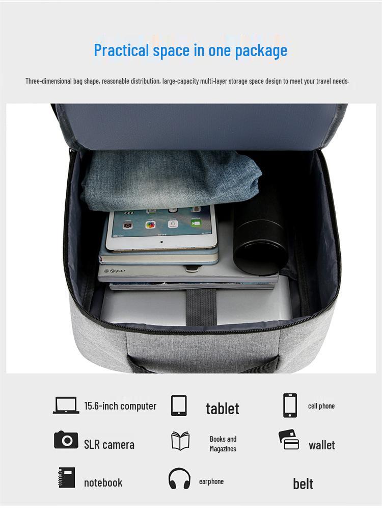 High-end Men's 15-inch Multifunctional Business Backpack with USB and Logo Printing Option