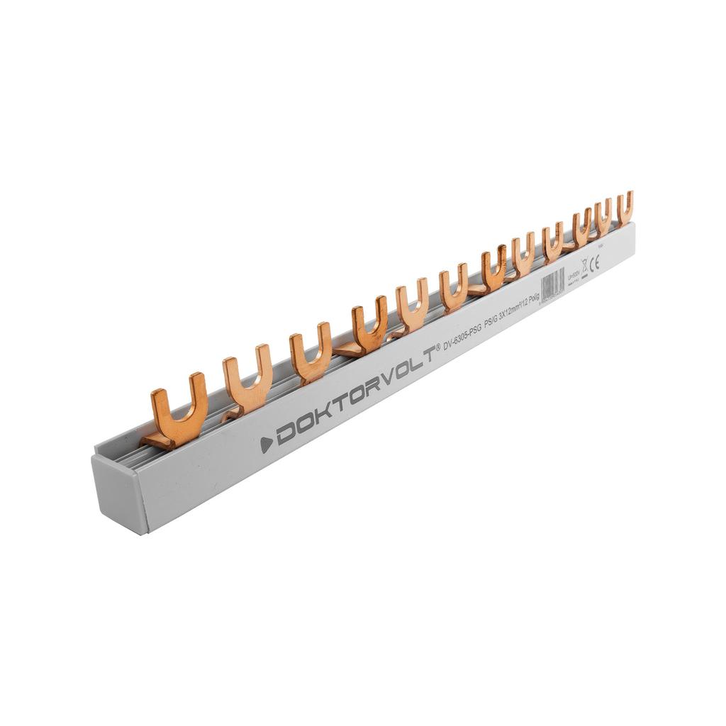 3-Phase 32A 12-Module 12mm2 Comb Busbar Bridge for MCBs