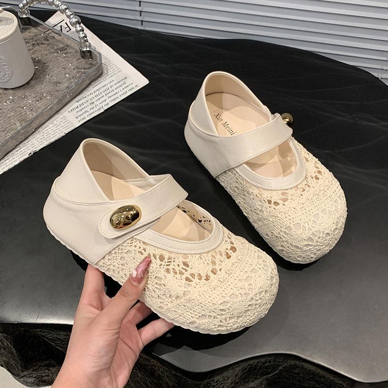 

Two-wear shoes, thick-soled Mary Jane women s shoes, new beautiful, not tired feet, hollow and breathable single shoes, summer 35