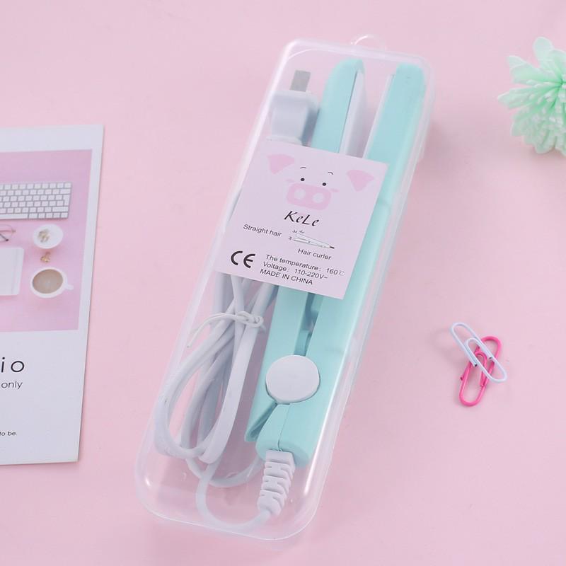 Dual-Use Bang Straightener & Curler: Compact, Low Power, Mini Iron for Dormitory Use