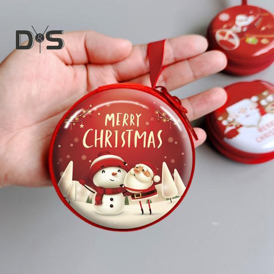 Münzgeldbörse für Kinder, rund, Weihnachtsmünzbeutel mit Cartoon-Muster, Reißverschluss, Münzetui mit Umhängeband für Kindermünzen, Bargeld, Schlüssel, Süßigkeiten