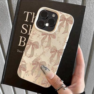 Pink Bow Pattern Protective Phone Cover For IPhone 17 17Air 16 15 14 Plus 13 12 11 Pro Max Case For IPhone 16 15 14 Soft Case