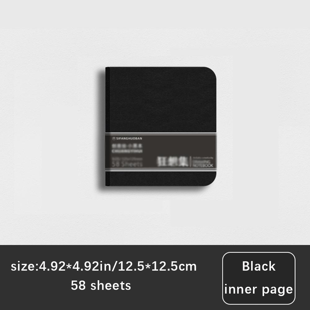 58 sheets Black cardboard thick acrylic marker special drawing book, travel decompression black drawing book