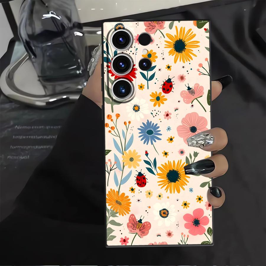 Cartoon Flower Art Funda Phone Cover Case for Samsung Galaxy S26 Ultra S25 Plus Note 20 8 9 10 S24 S20 Ultra S23 S10 S9 S21 FE