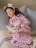 Kids' Korean Style KT Cat Pajamas - Girls' Medium/Large, Cute Cartoon Spring/Autumn Sleepwear
