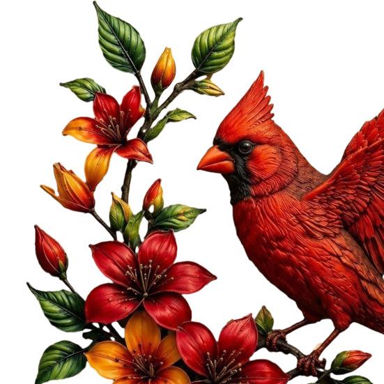 Metal Hummingbird Wall Art, Hand-painted Red Bird Wall Hanging, Rust & UV Resistant Weatherproof Decor, Indoor Outdoor Hanging Ornament for Garden