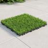 Artificial Grass Mat, 12 x 12 Inch Square Fake Grass Rug, Interlocking Faux Green Turf Patch Tiles for Balcony, Patio, Deck,