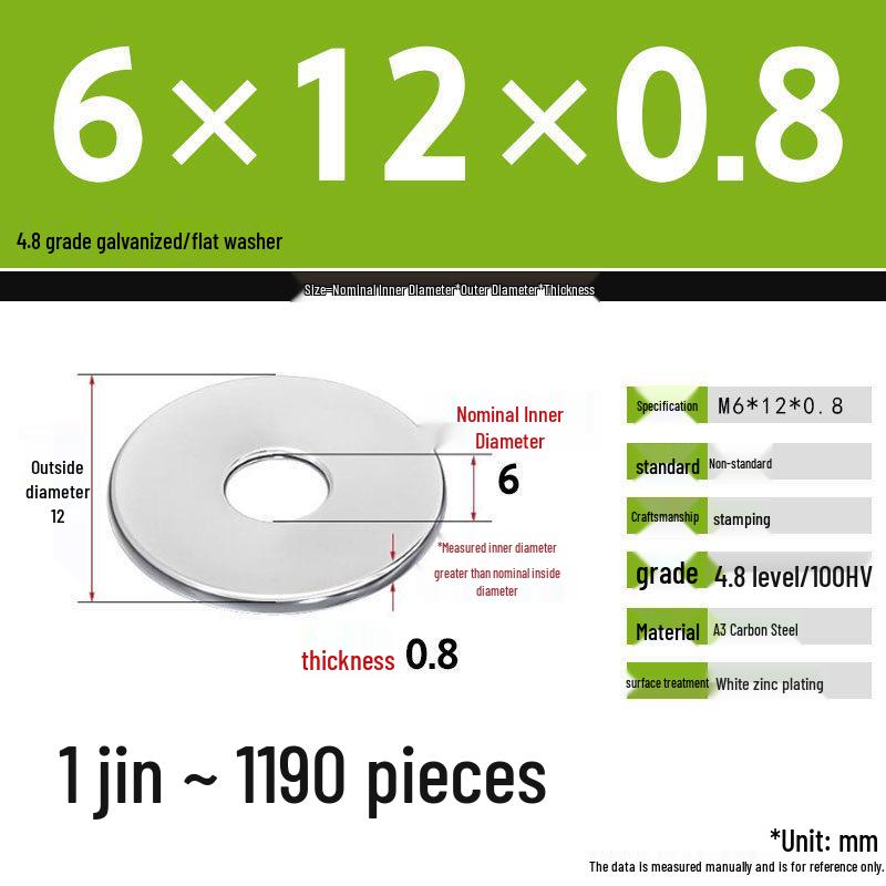 Galvanized Extra Large Thickened Metal Flat Washer (M6-M16)