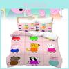 Peppa Pig 3D Digitaldruck Bettbezug Kissenbezug Set für Kinder Schlafzimmerdeko