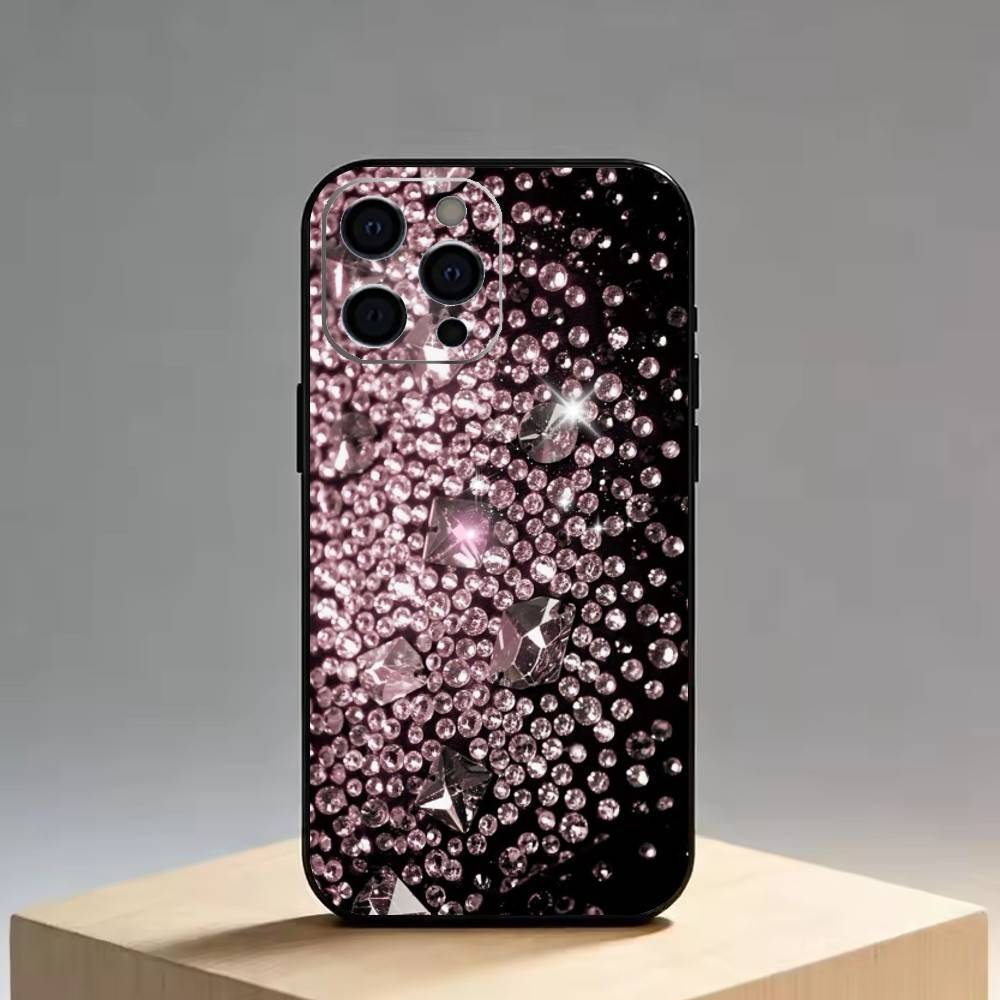 Luxury Bling Glitter Flash Phone Case For iPhone 17, 16,15,14,13,12,11 Plus,Pro Max, Others Soft Black Cover