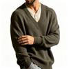 Men's V-Neck Knit Pullover Sweater for Fall and Winter Casual Everyday Wear