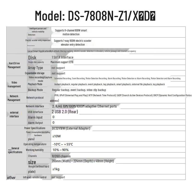 Hikvision Z-Series 4K Smart NVR CN plug (adapter included)