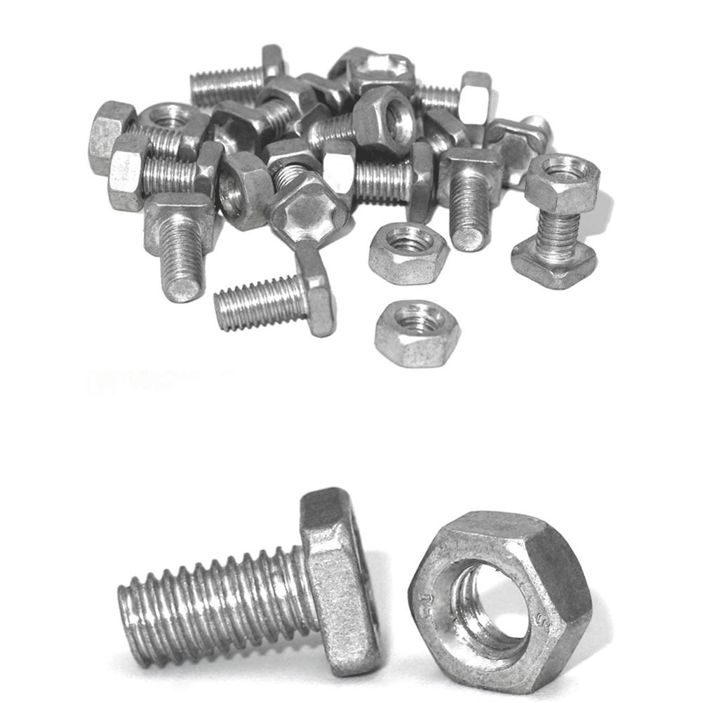 50 Stück Aluminium Muttern Set Gewächshaus Rostfreie Muttern für Terrasse Gewächshaus Zubehör