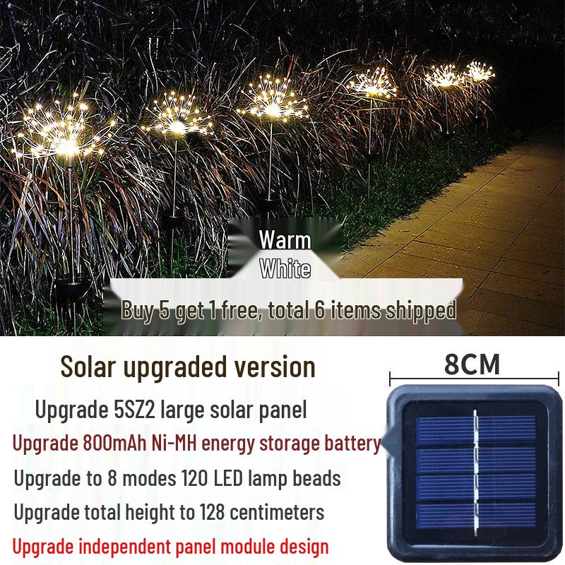 Waterproof Solar Dandelion Firework String Lights for Garden and Lawn Decoration